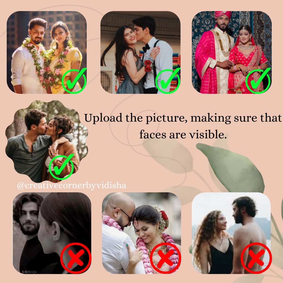 Kissing Couple Art Portrait For Newly Weds