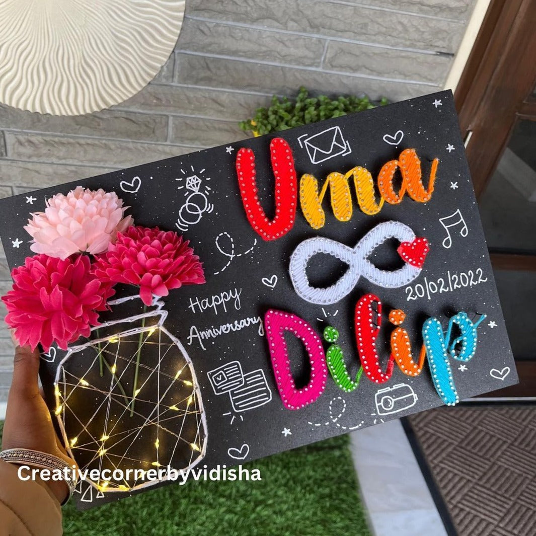 Uma Love Dilip - Couple String Art