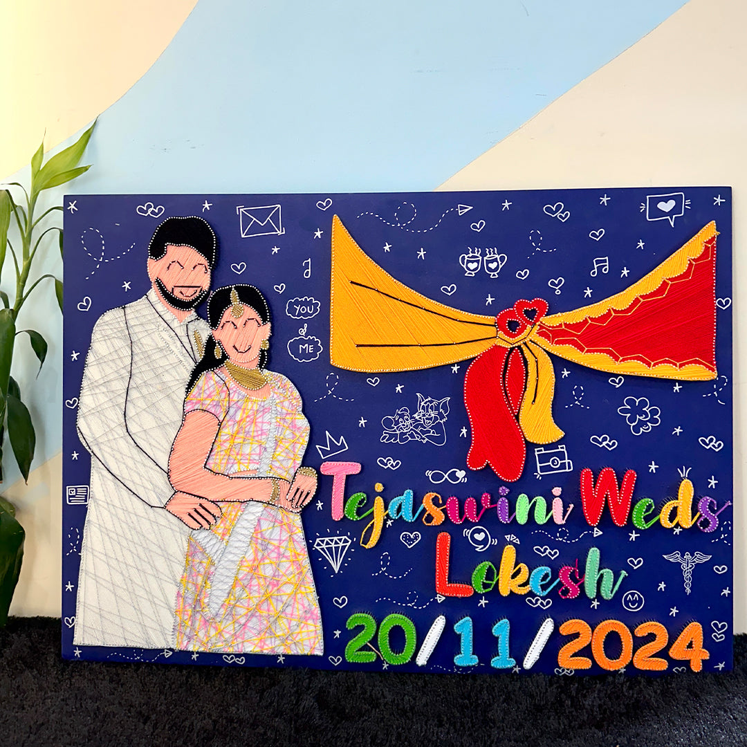 Personalized Gathbandhan String Art With Portrait