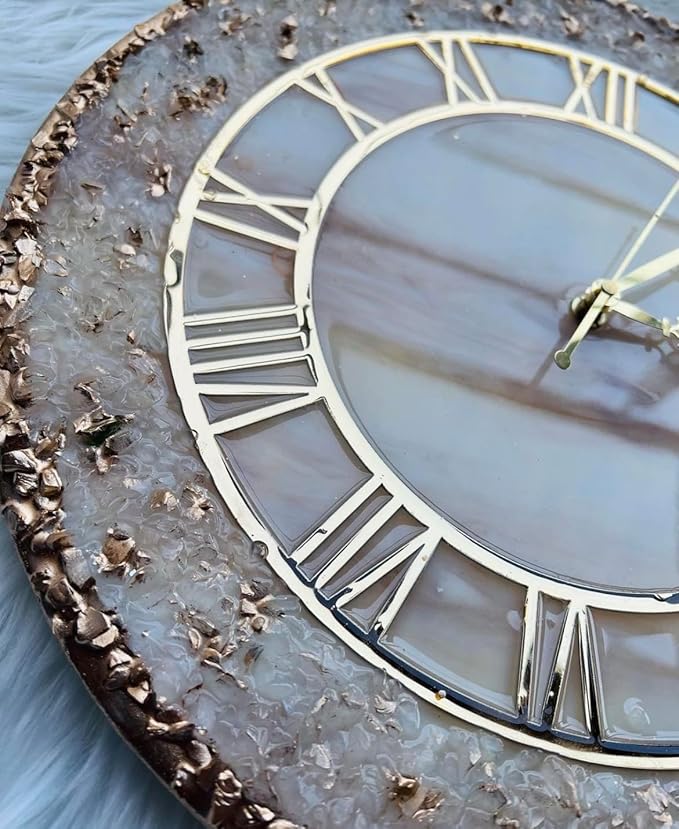 Gold Leaf Resin Clock – A Luxurious Accent for Your Space