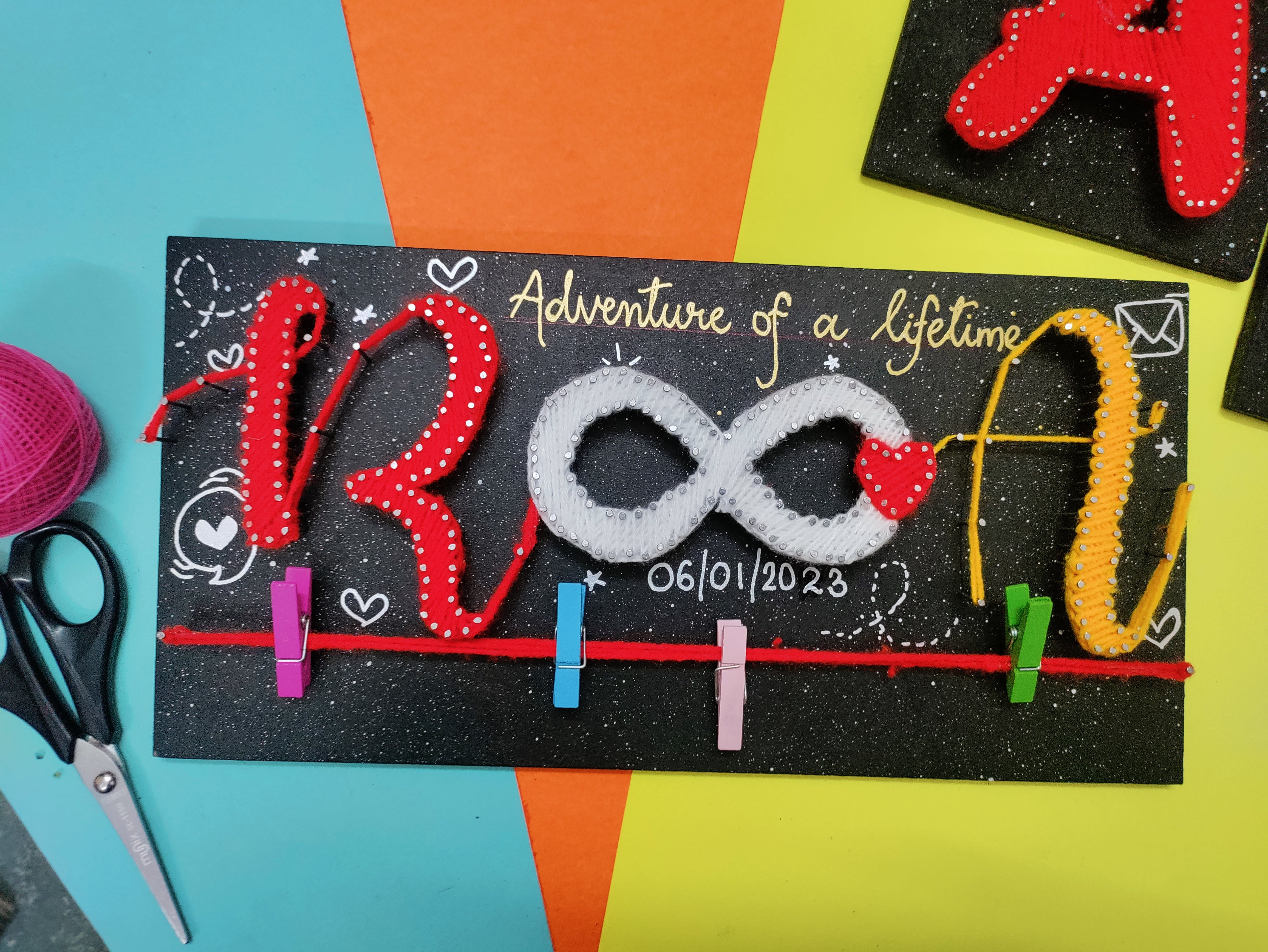 Connected Hearts: A Personalized Couple's String Art