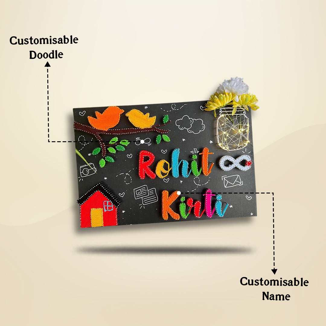 Crafted Expressions: Personalized Thread Art Name Plates