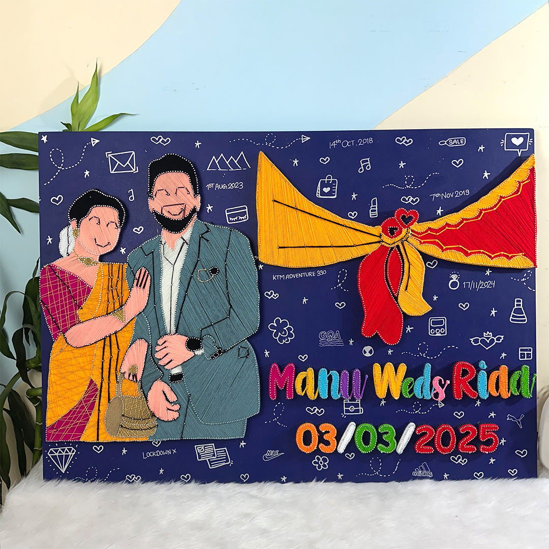 Personalized Gathbandhan String Art With Portrait
