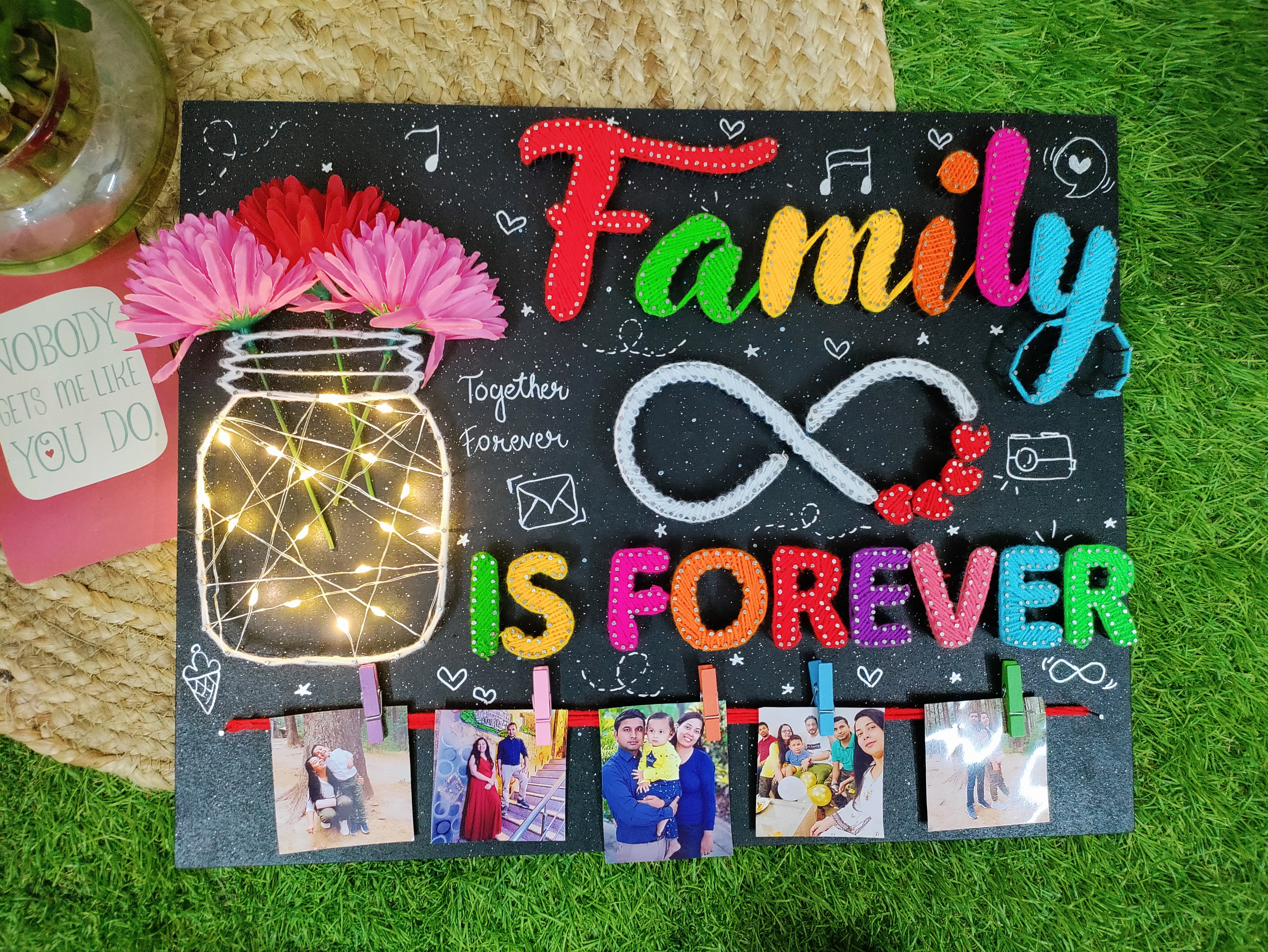 Infinite Bonds: String Art Celebrating Family Forever