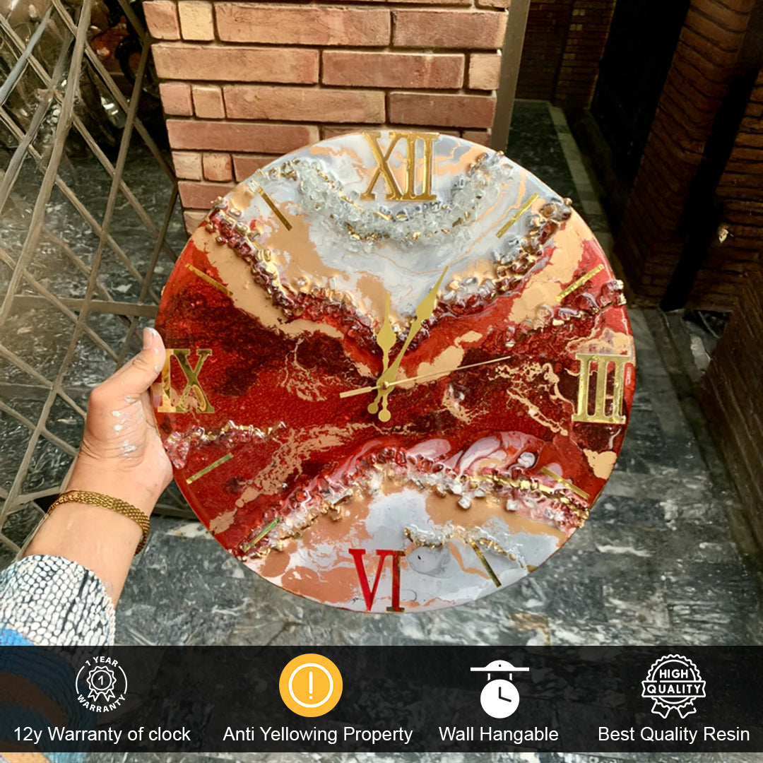 Mehroon Geode Clock
