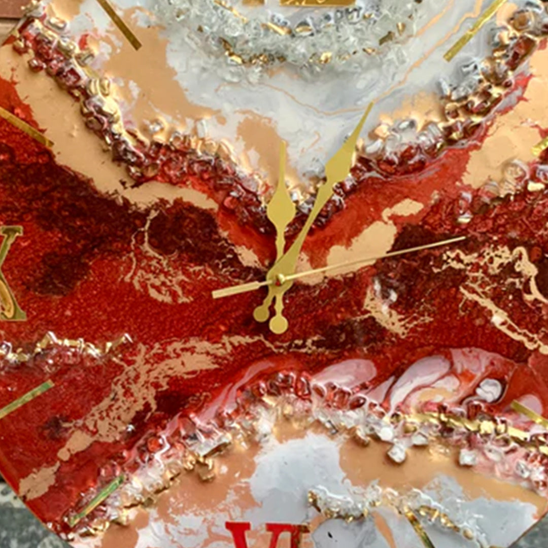 Mehroon Geode Clock