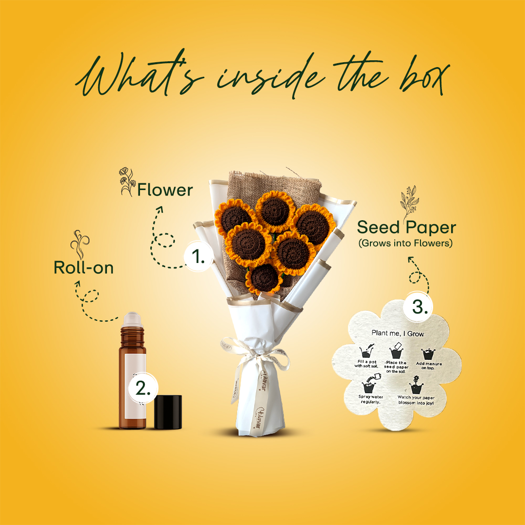 Sunflower Crochet Bouquet (Set Of 6)