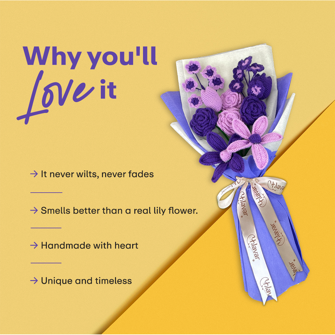 Lavender Dreams – Crochet Flower Bouquet