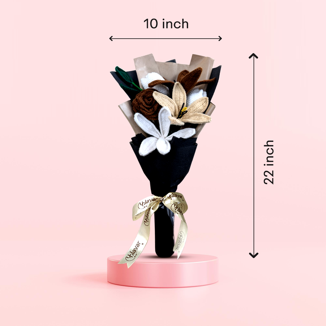 Choco Cream – Crochet Flower Bouquet