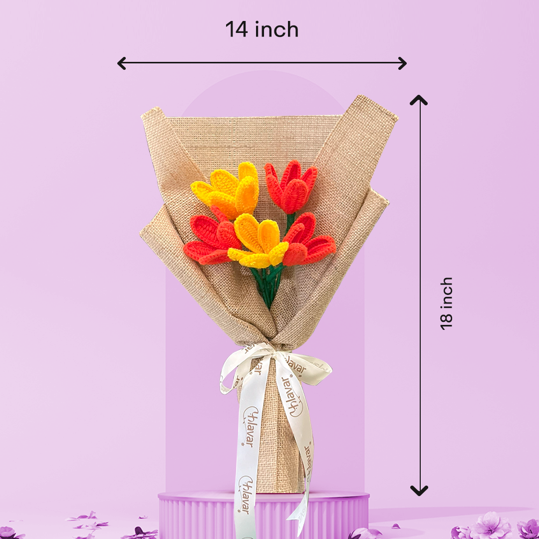 Sunset Tulips – Crochet Flower Bouquet