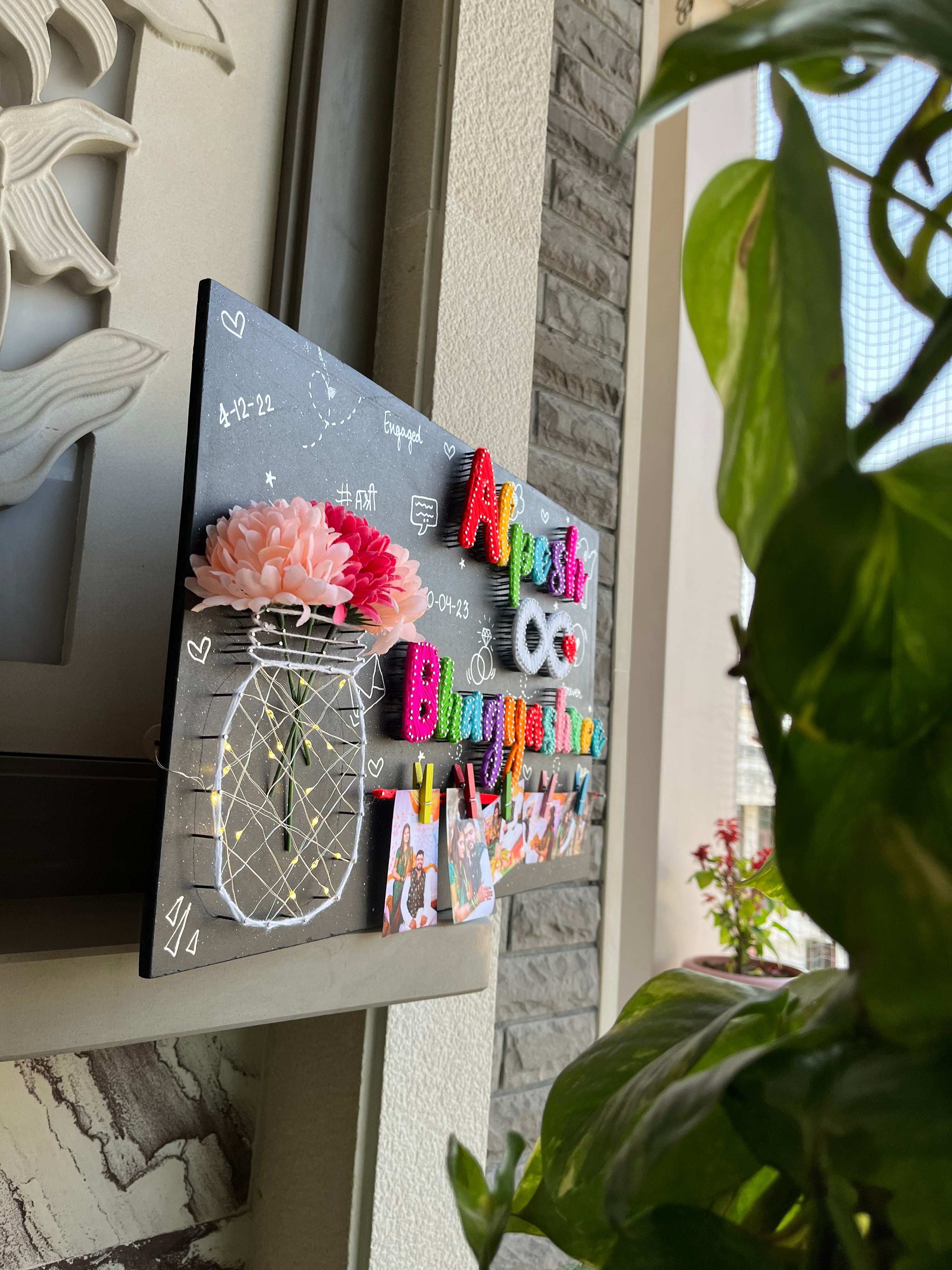 Personalized Name Plate String Art Couple