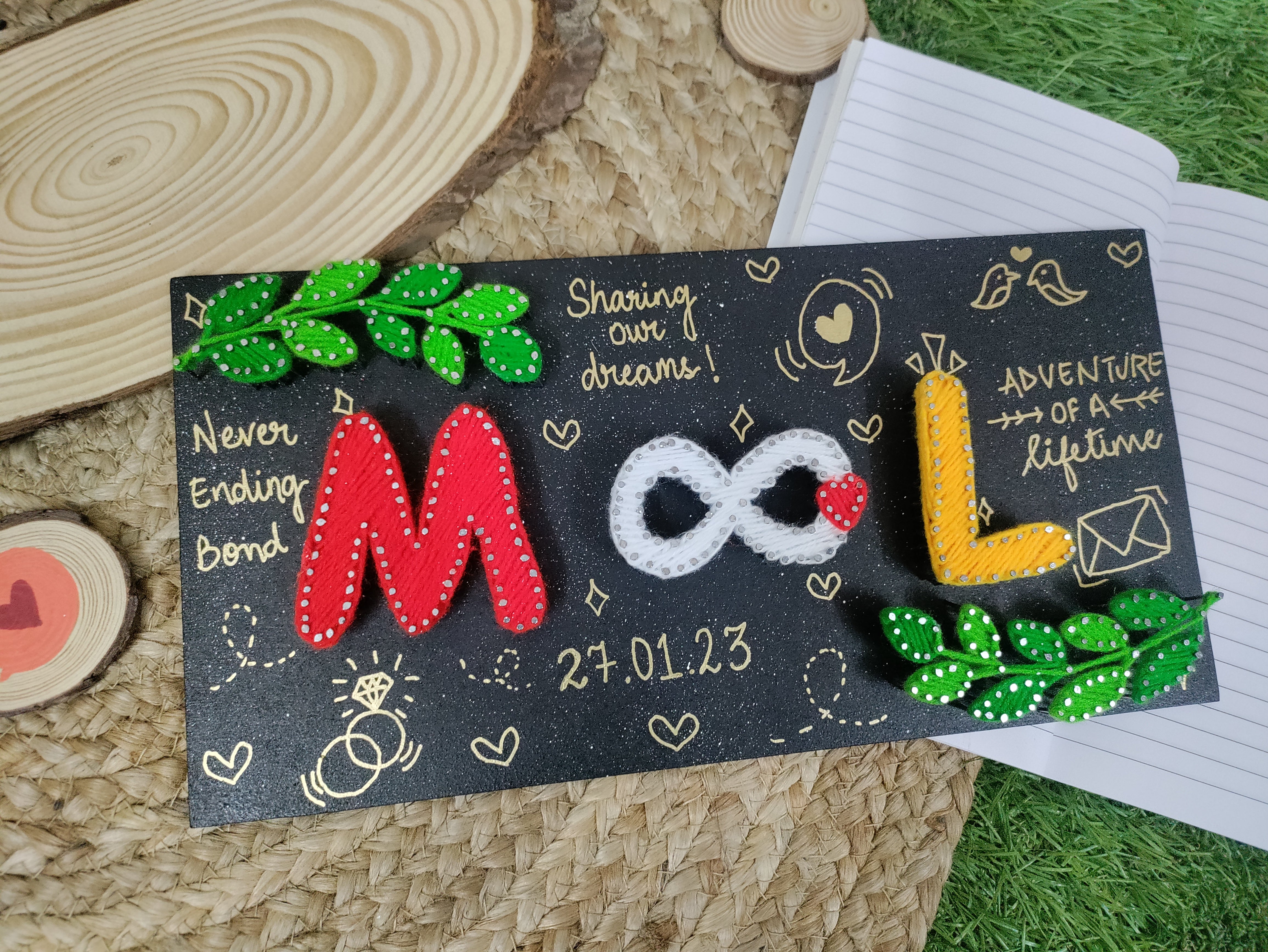 Connected Hearts: A Personalized Couple's String Art