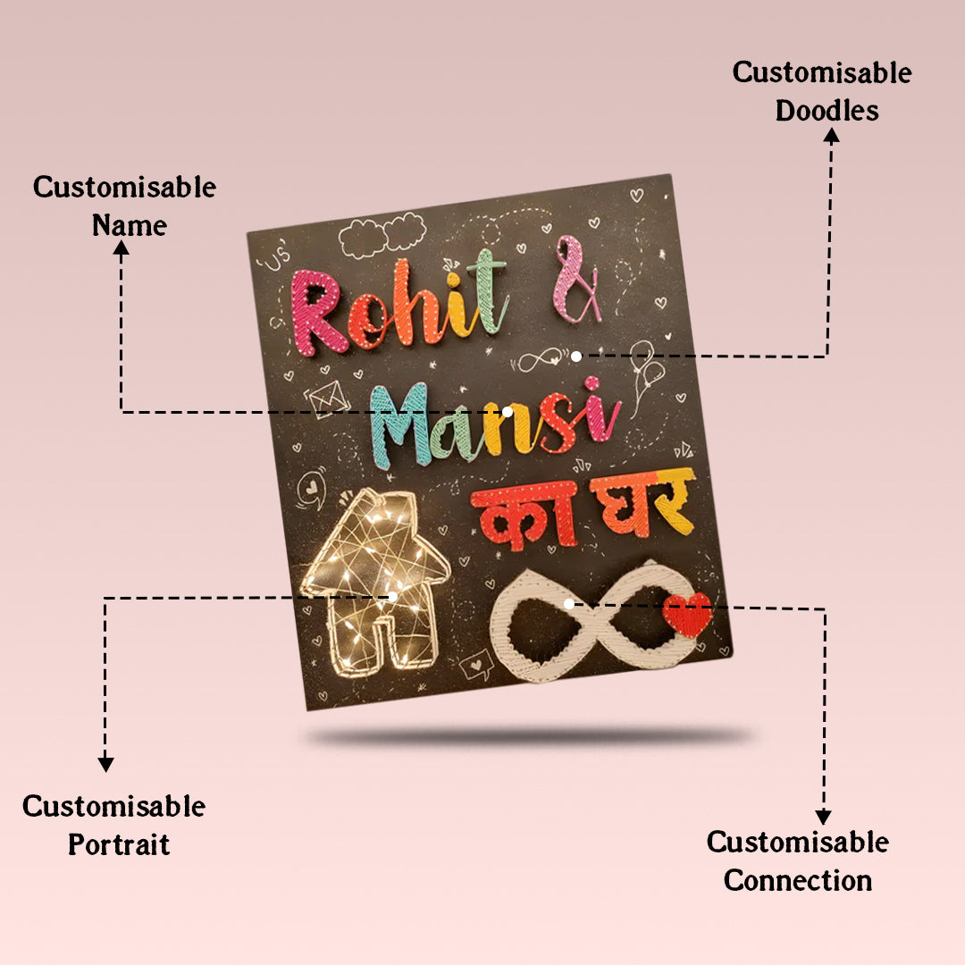 Artistic Entry: Customized Name Plate String Art