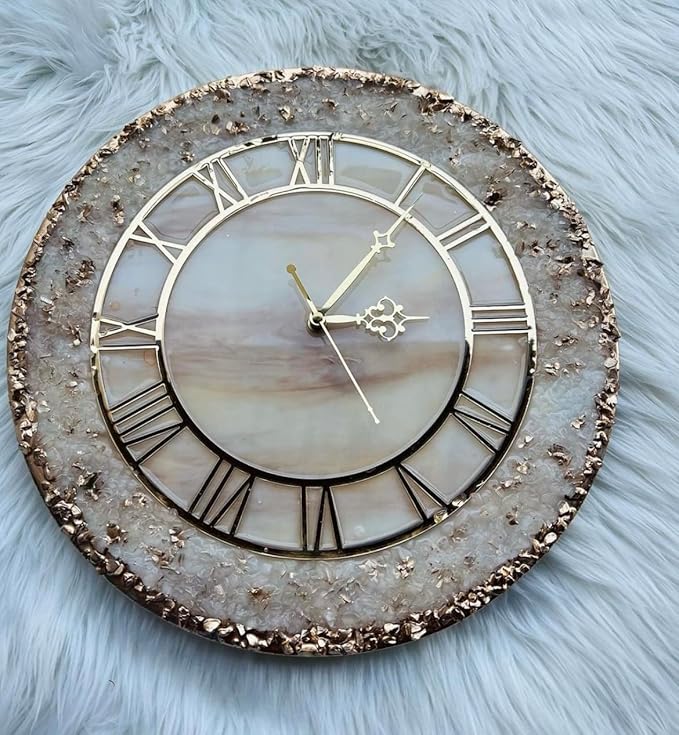 Gold Leaf Resin Clock – A Luxurious Accent for Your Space