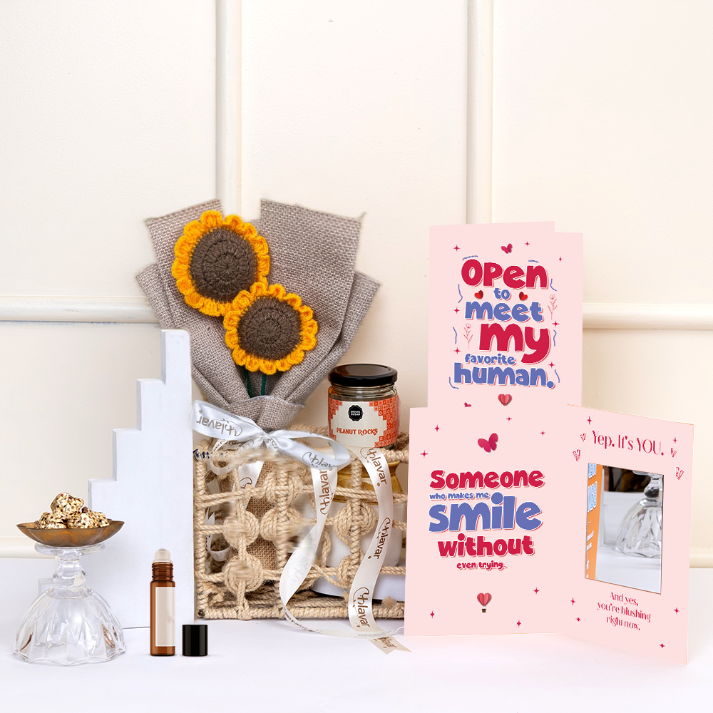 Romantic Couple Gift Hamper – Flowers, Chocolate & Card