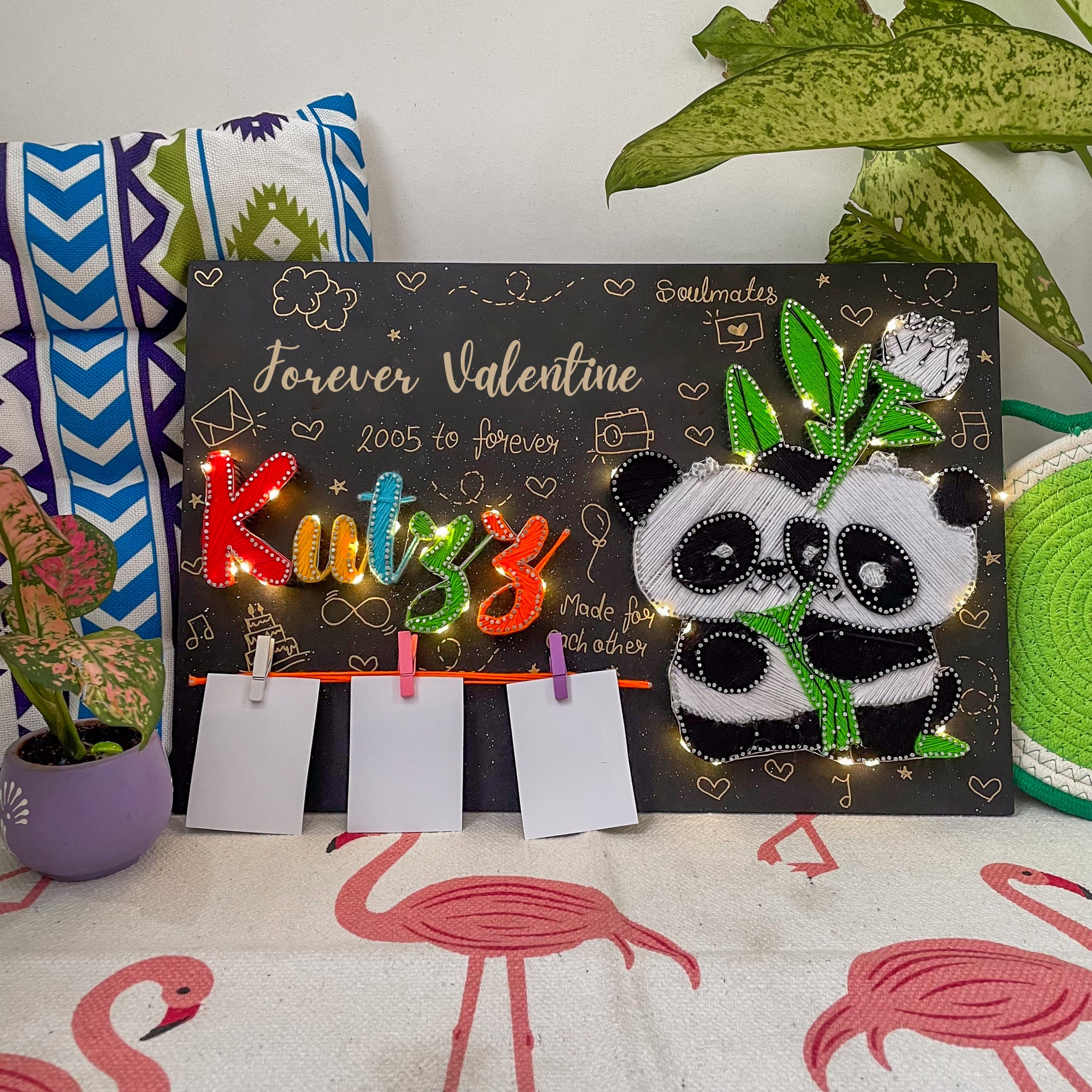 Cute Panda String Art - Custom Valentine’s Gift for Loved Ones