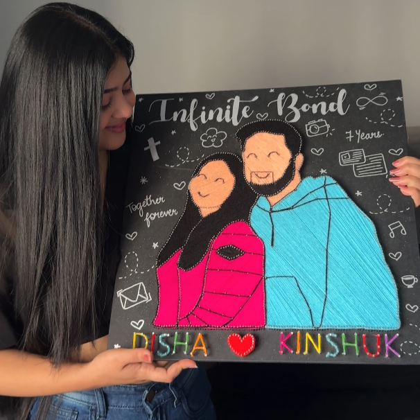 Personalized String Art Portrait Made With Love