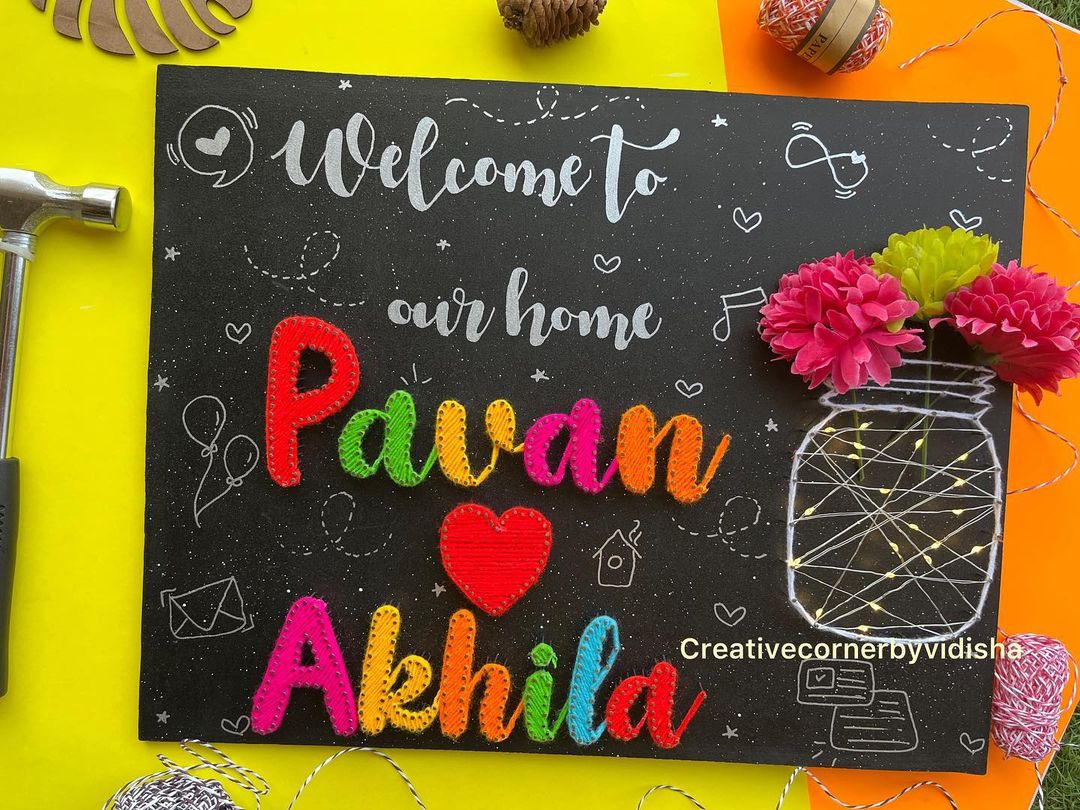 String Art Board For Newly Married Couple