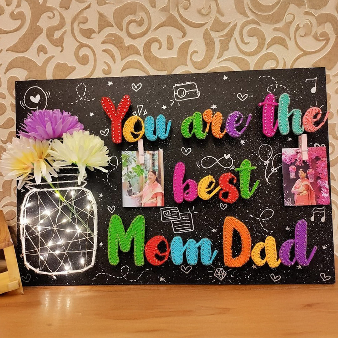 Family Roots : You are the Best Mom Dad String Art