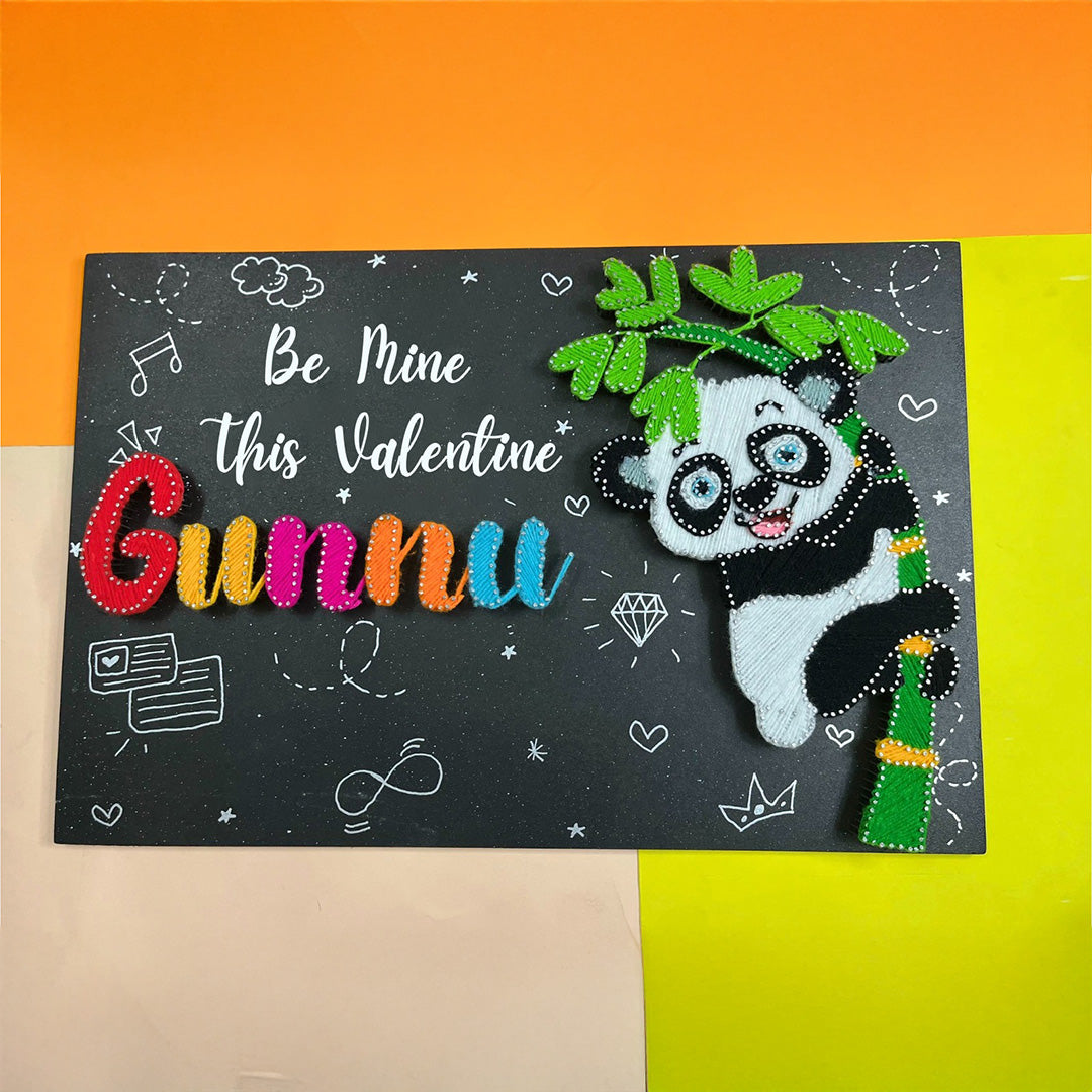 Pandalicious Love: A Panda String Art Masterpiece for Valentine’s Day