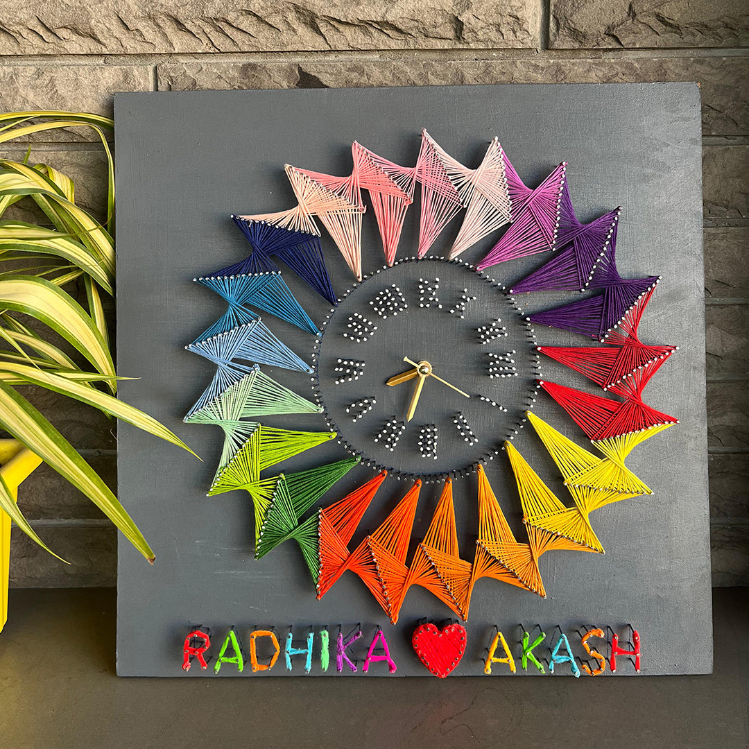 love across time: clock string art