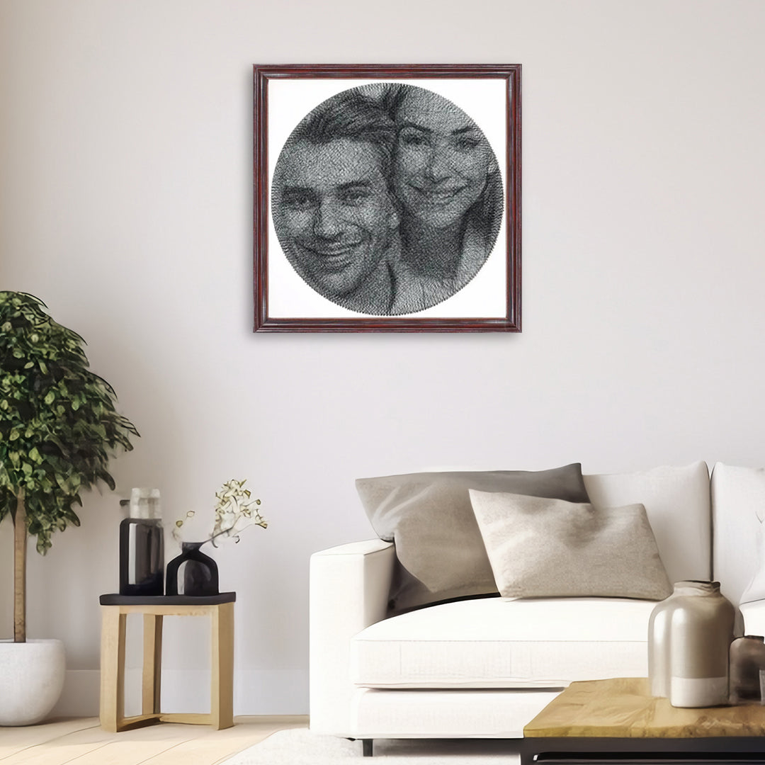 Framed Personalized Couple String Art Portrait – A Unique Gift