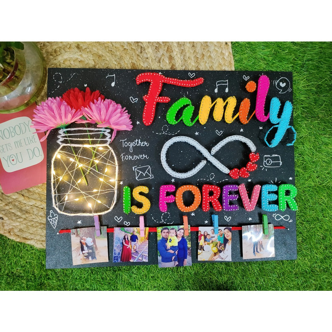 Infinite Bonds: String Art Celebrating Family Forever