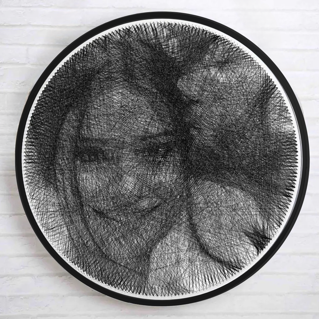 string art portrait of a couple