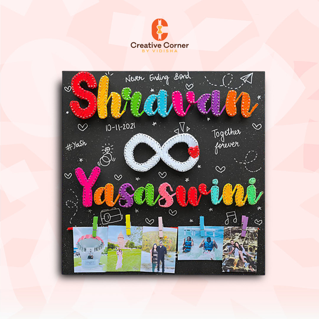 Infinite Love : A Personalized String Art Name Board
