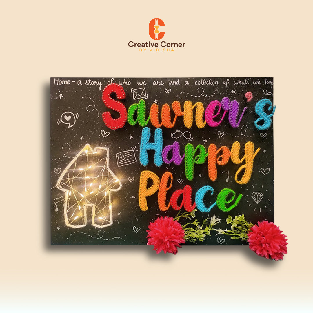 Surname's Happy Place Name Plate
