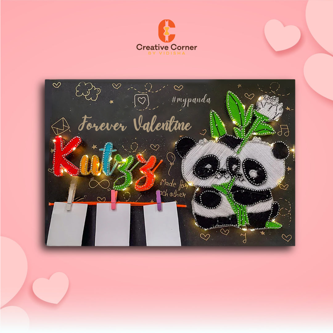 Cute Panda String Art - Custom Valentine’s Gift for Loved Ones