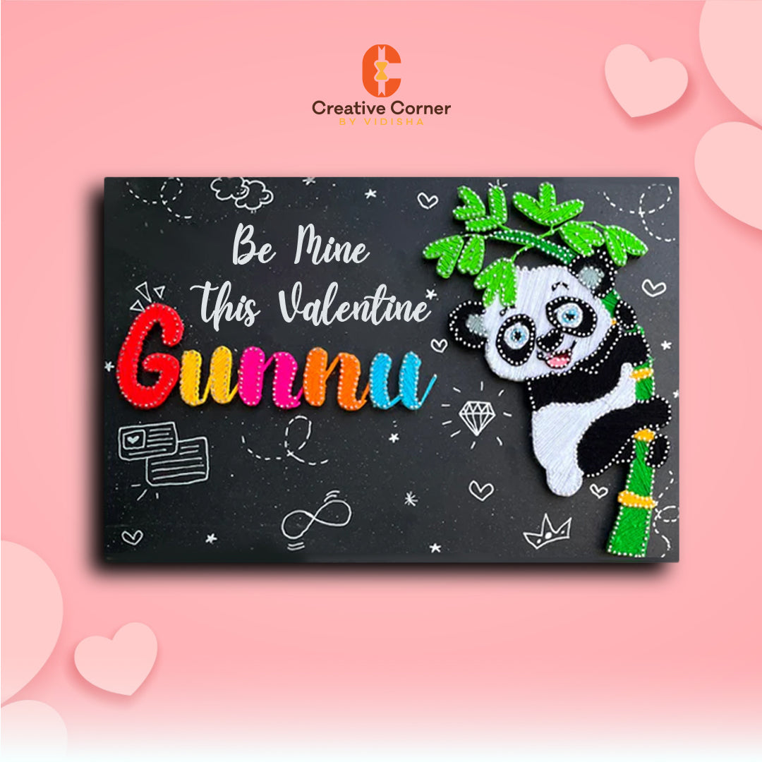 Pandalicious Love: A Panda String Art Masterpiece for Valentine’s Day