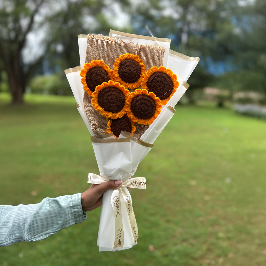 Sunflower Crochet Bouquet (Set Of 6)