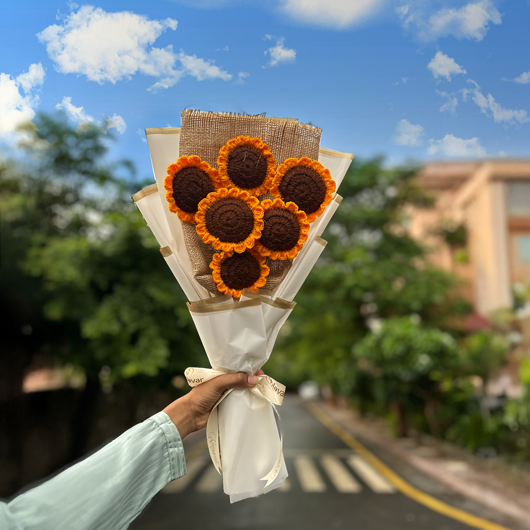 Sunflower Crochet Bouquet (Set Of 6)