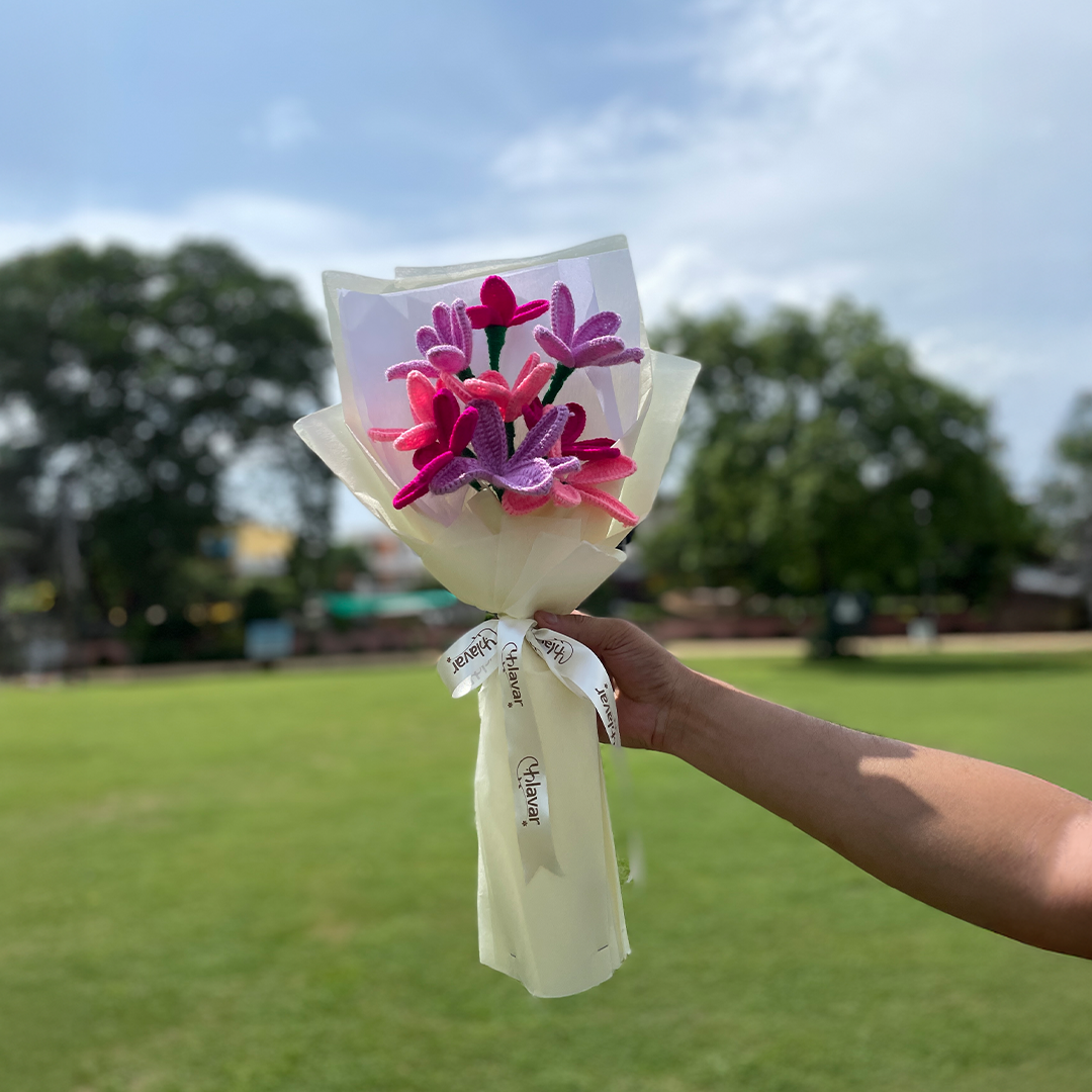 Blushing Lilies –  Handmade Crochet Bouquet