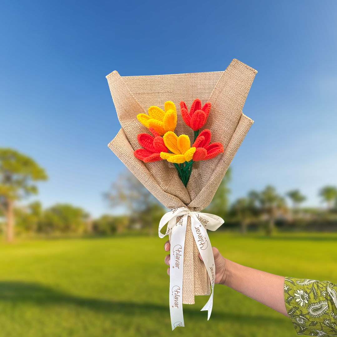 Sunset Tulips – Crochet Flower Bouquet