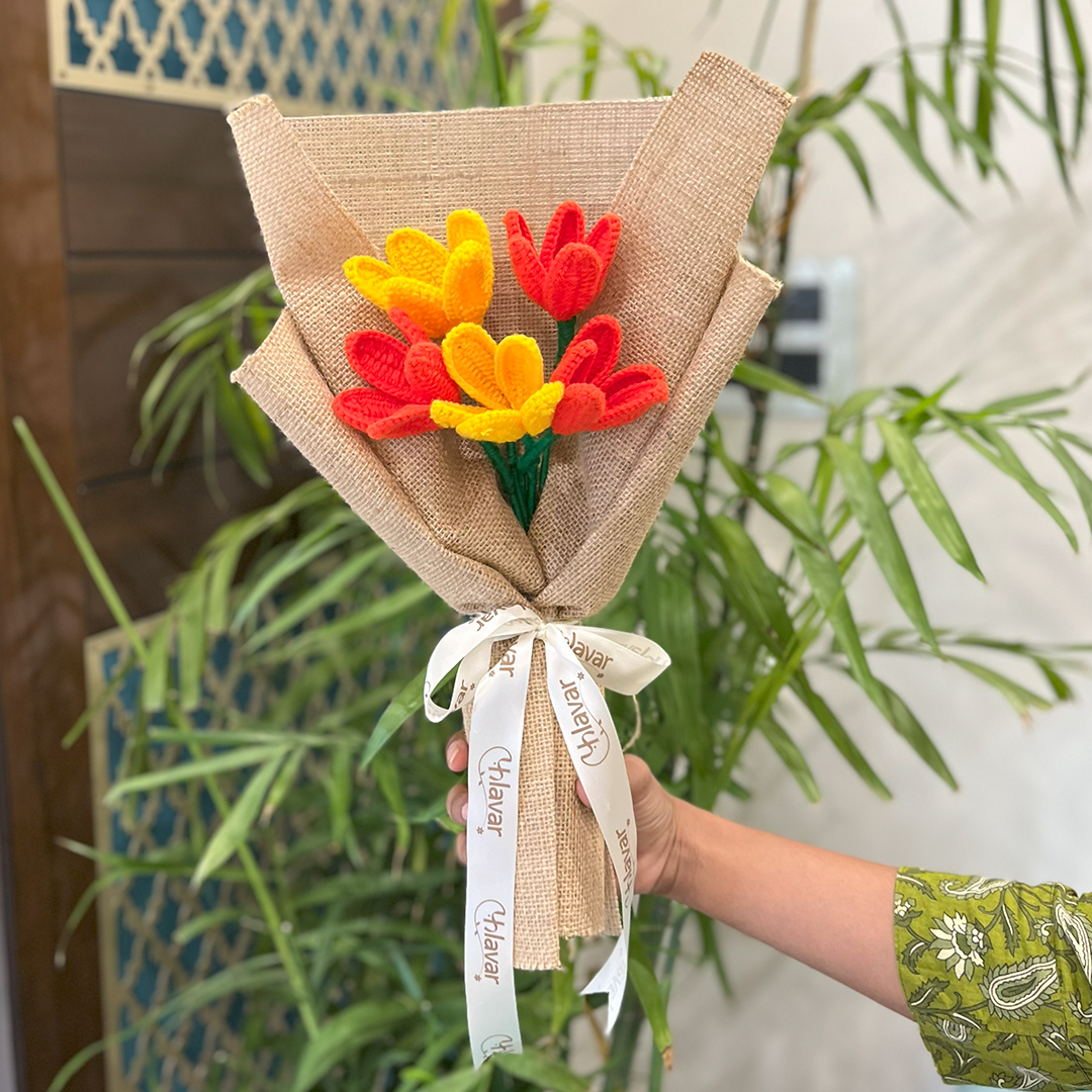 Sunset Tulips – Crochet Flower Bouquet