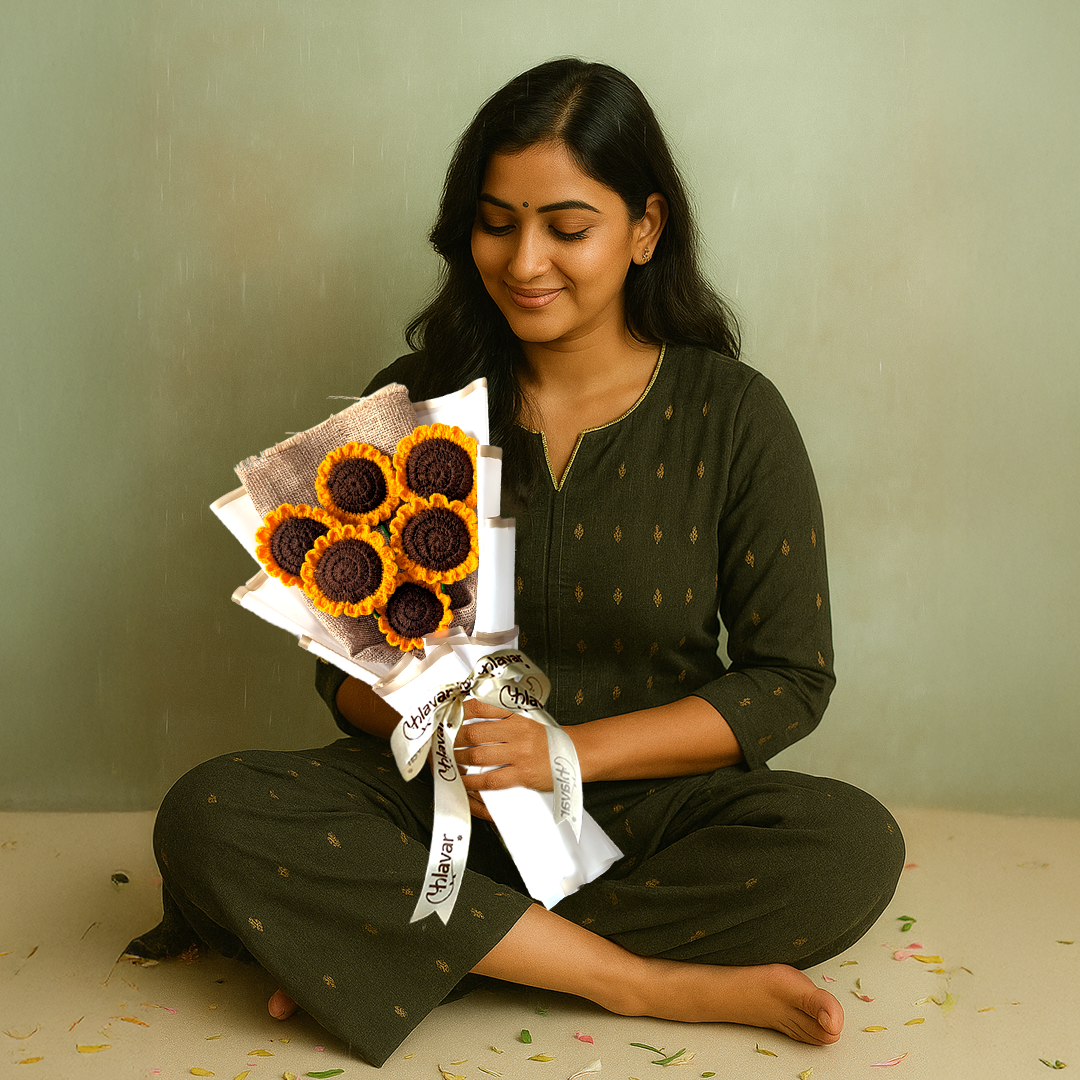 Sunflower Crochet Bouquet (Set Of 6)