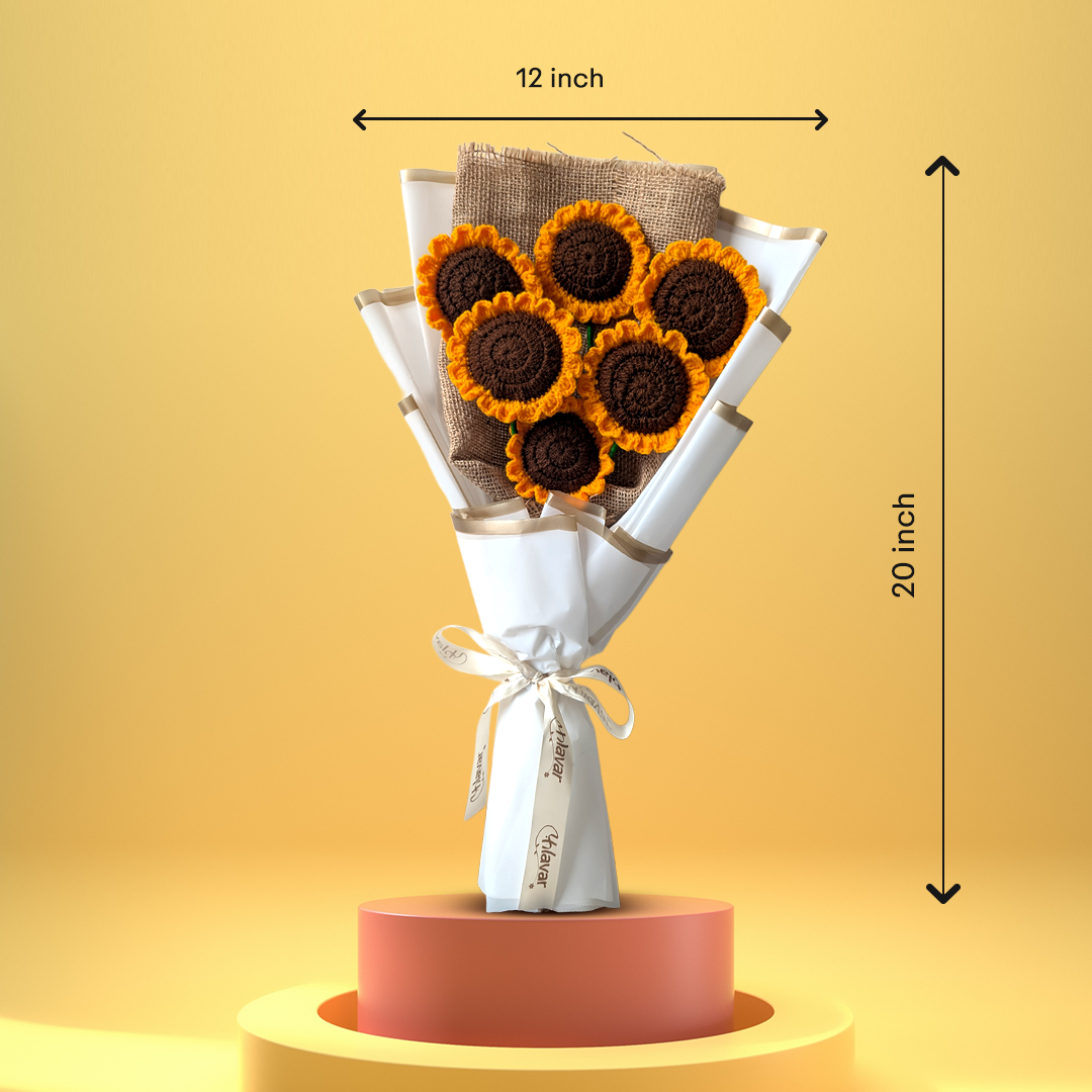 Sunflower Crochet Bouquet (Set Of 6)