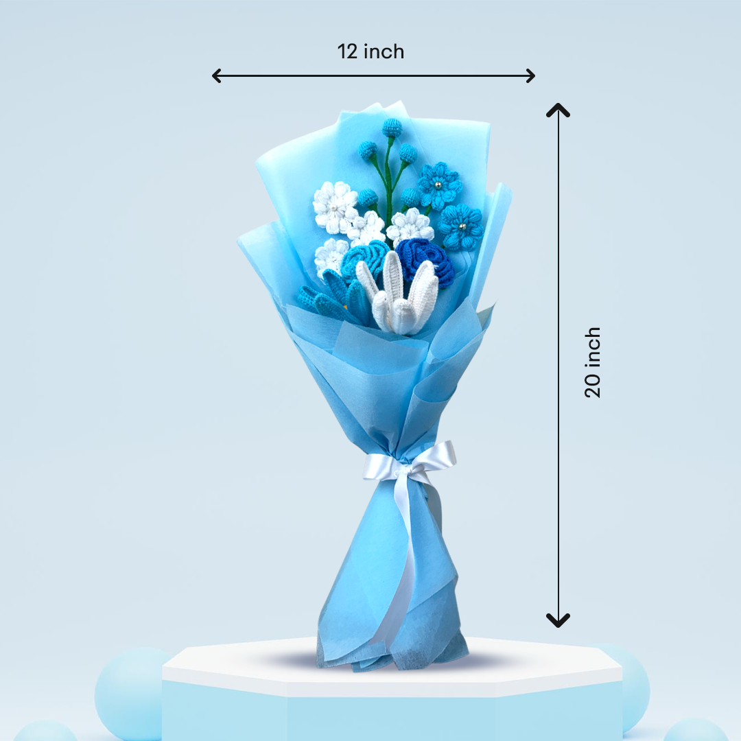 Blue Lily Crochet Bouquet