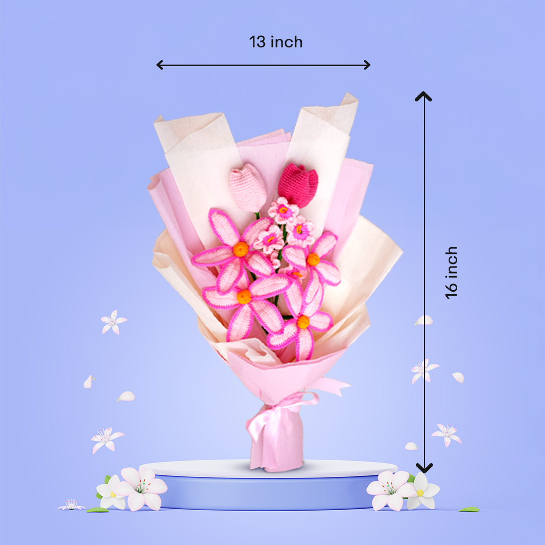 Pink Crochet Lily Bouquet
