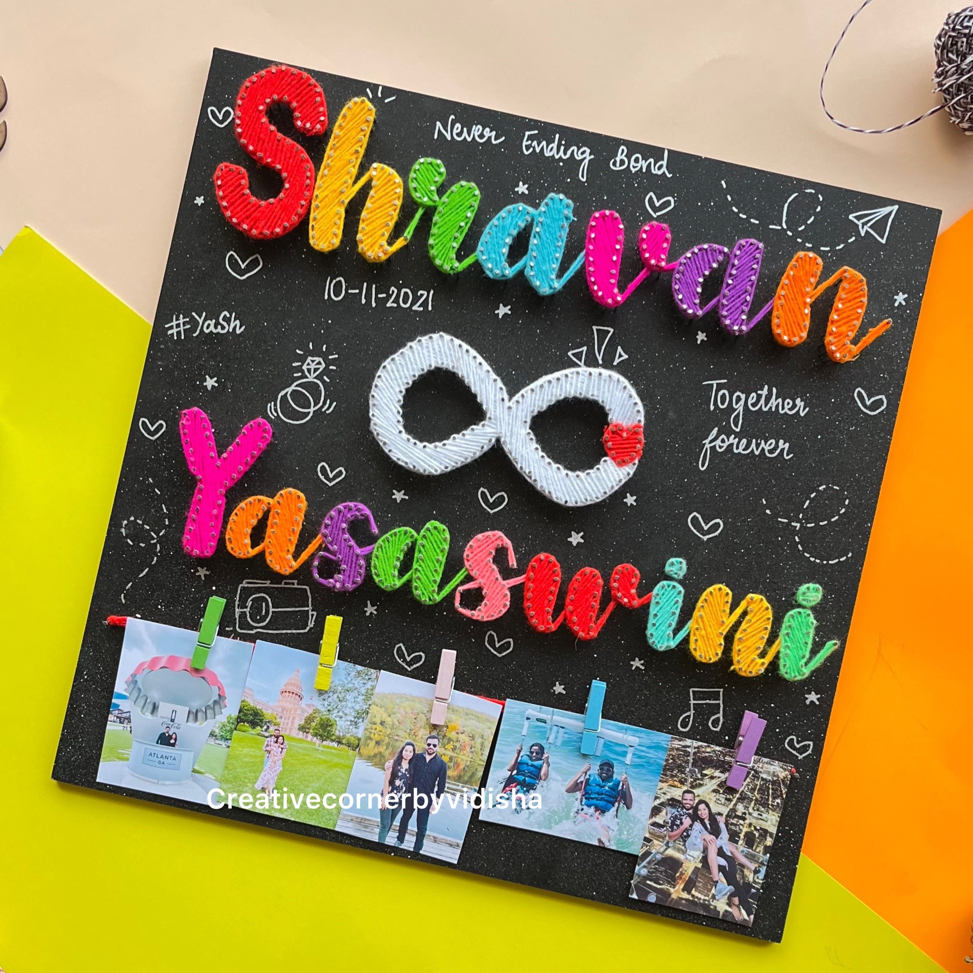 Infinite Love : A Personalized String Art Name Board